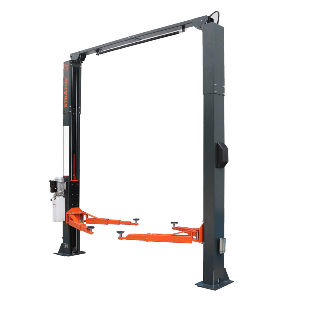 Stratus 2 Post 10,000 lbs Pro Clear Floor Car Lift, ETL Certified Power Unit, A/Symmetric 2-in-1, Direct Drive, Single Point Manual Release SKU SAE-C10P