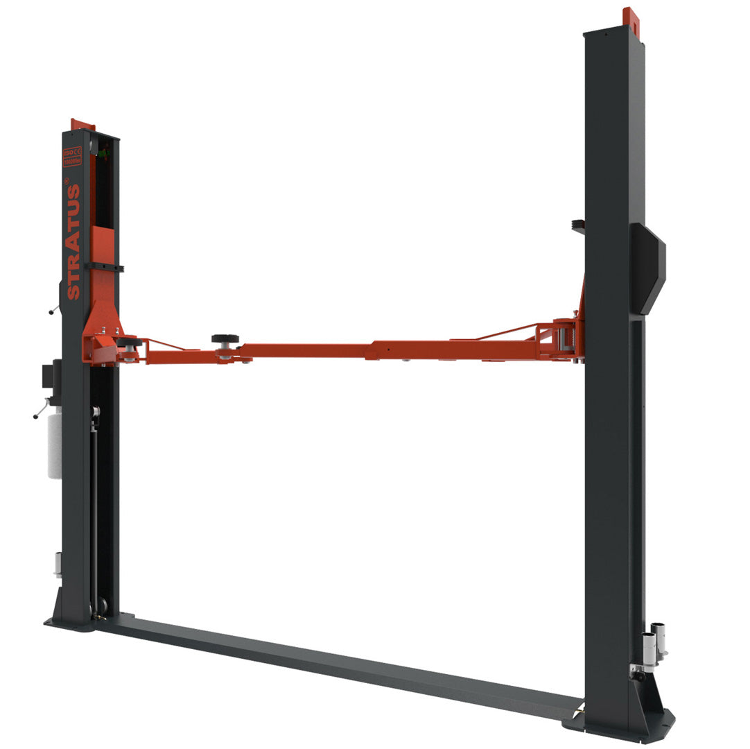 Stratus 2 Post 10,000 lbs Floor Plate Car Lift, Single Point Manual Safety Lock Release SKU SAE-F10S