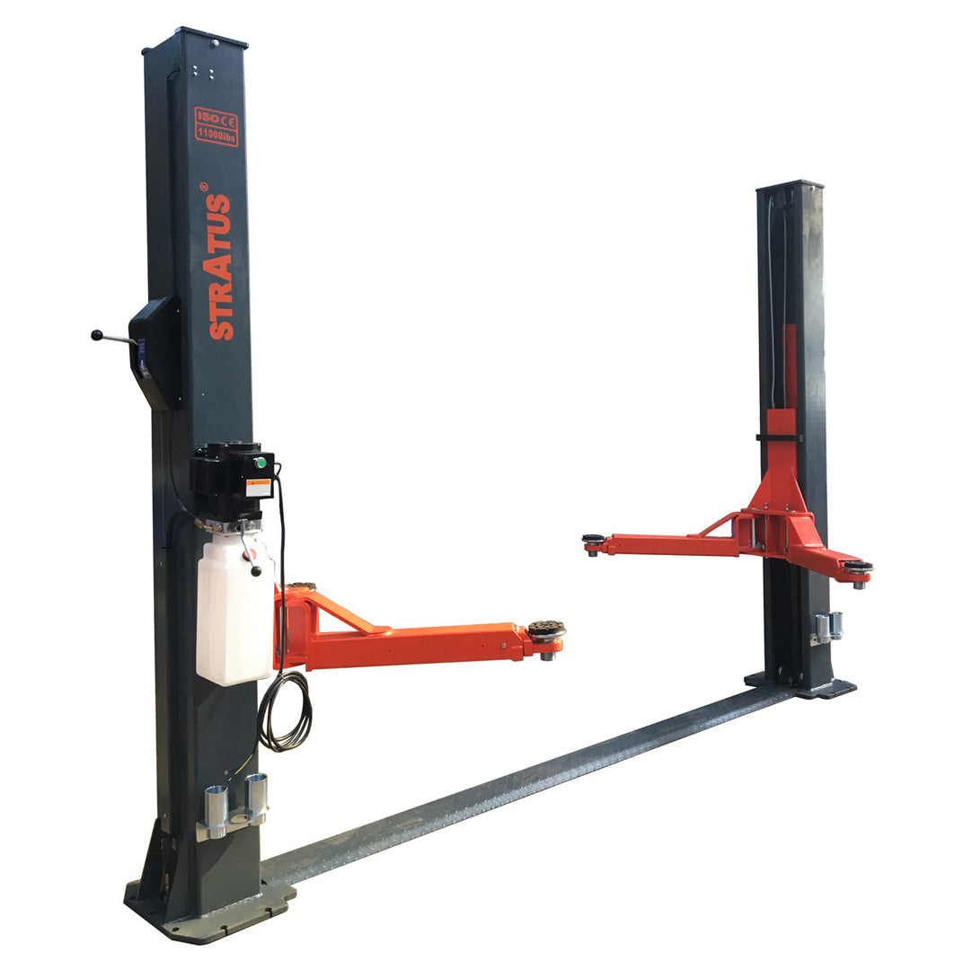Stratus 2 Post 12,000 lbs Floor Plate Lift, Extra Wide, Drive Through, Single Point Manual Release SKU SAE-F12X