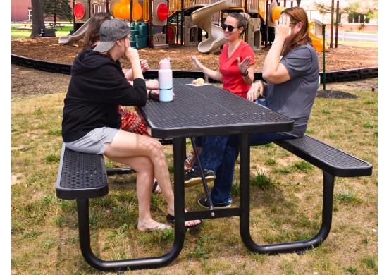 Playground Equipment 8 Foot Expanded Steel Picnic Table SKU PSA004