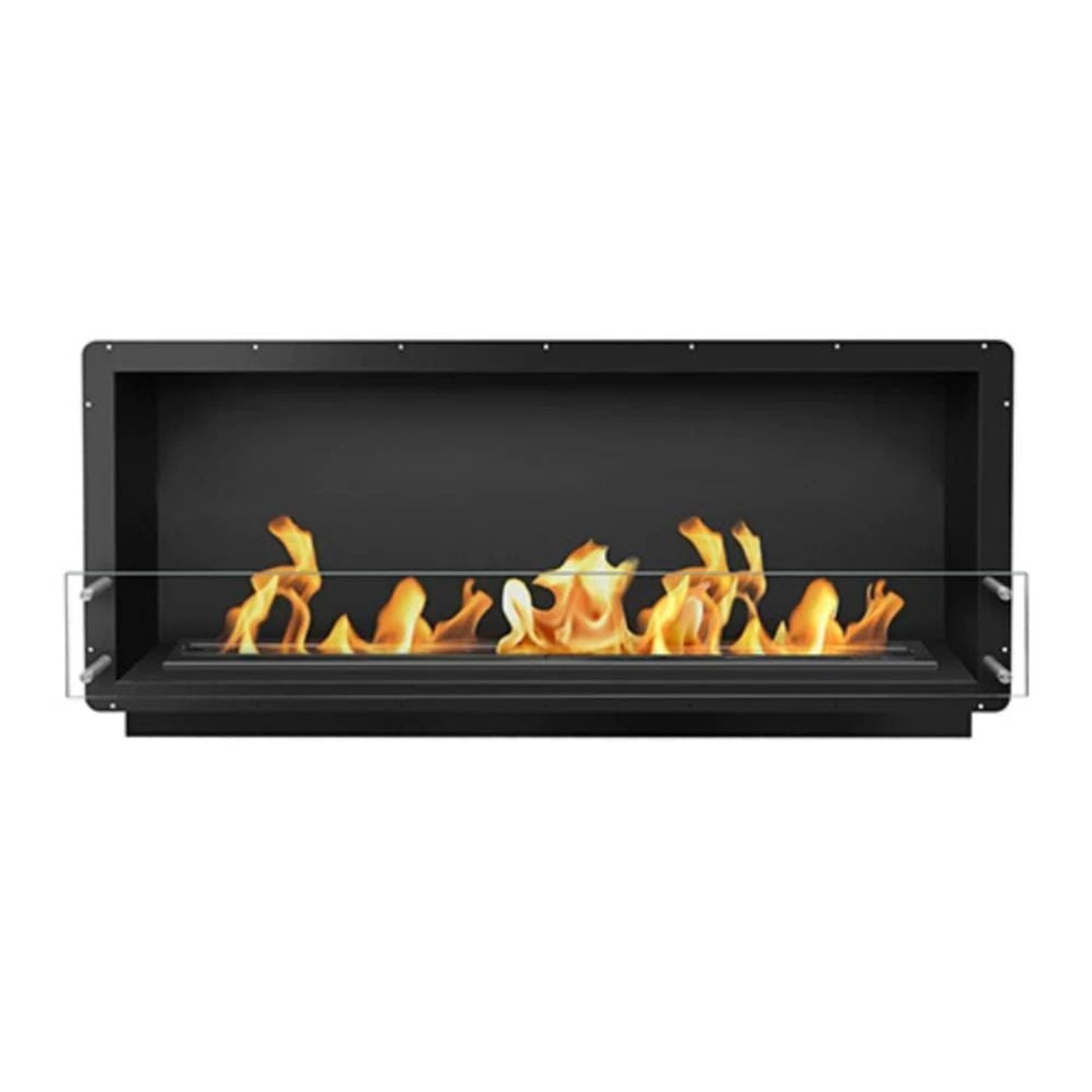 The Bio Flame 60-Inch Smart Firebox SS Ethanol Fireplace SKU FB-SS-60-48RC-Silver-Spacer