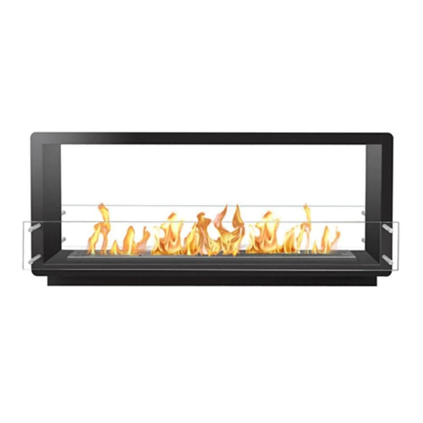 The Bio Flame 72-Inch Firebox DS Ethanol Fireplace SKU FB-DS-72-48M-Silver-Spacer