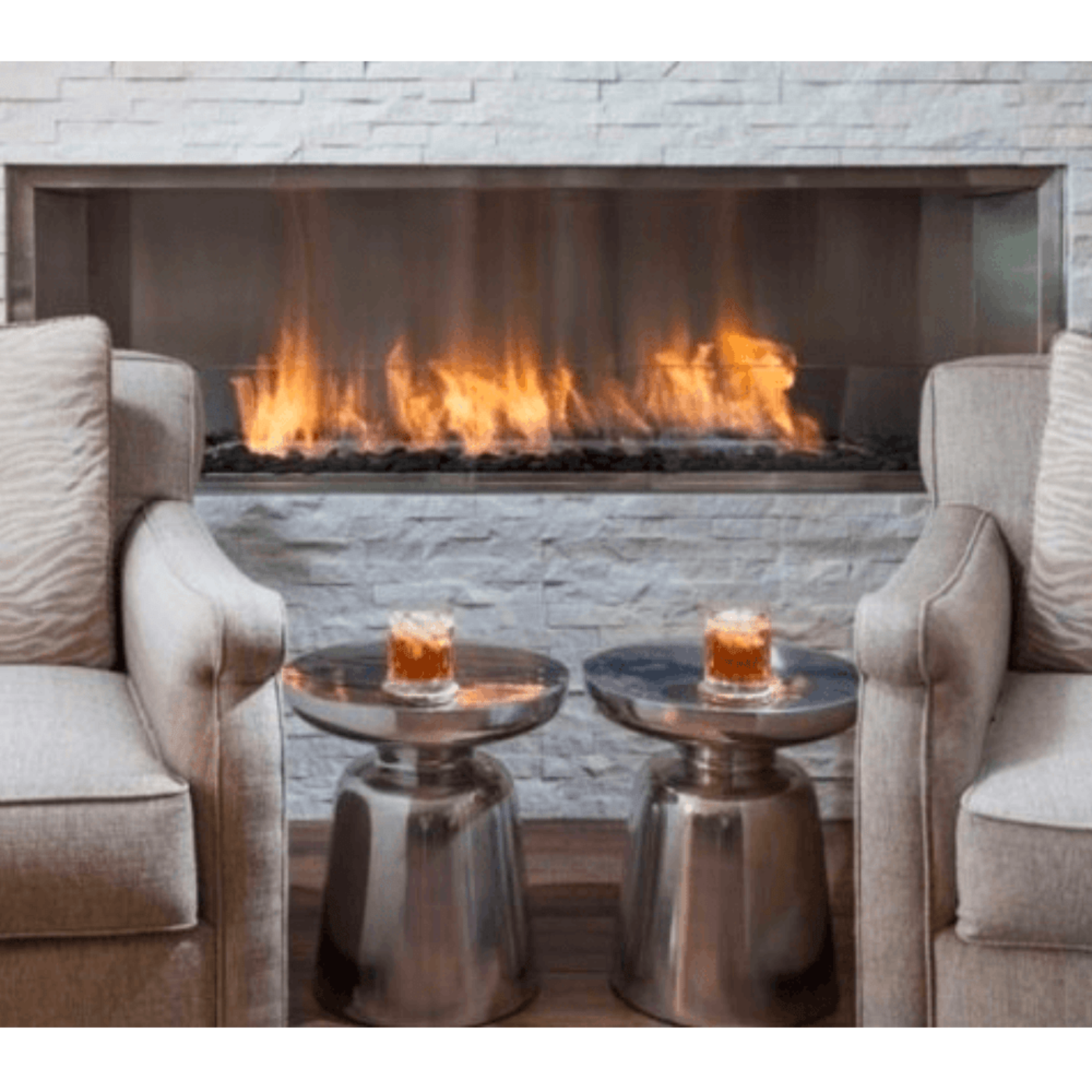 The Bio Flame 84-Inch Firebox SS Ethanol Fireplace SKU FB-SS-84-60M-Silver-Spacer