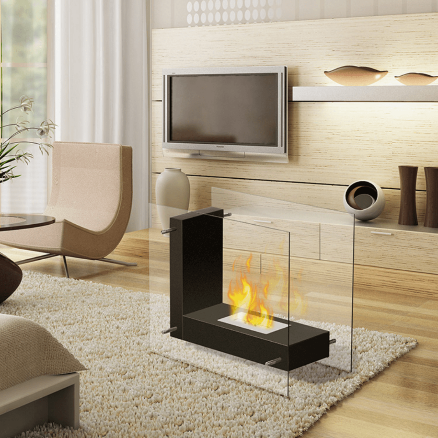 The Bio Flame Allure 47-Inch Ethanol Fireplace SKU ALLURE