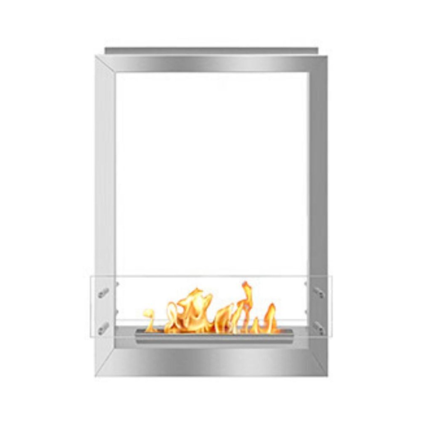 The Bio Flame 24-Inch Firebox DS Ethanol Fireplace SKU FB-DS-24-16M-Silver-Spacer