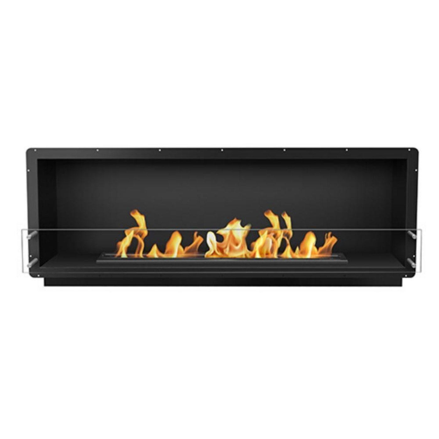 The Bio Flame 72-Inch Smart Firebox SS Ethanol Fireplace SKU FB-SS-72-48RC-Silver-Spacer