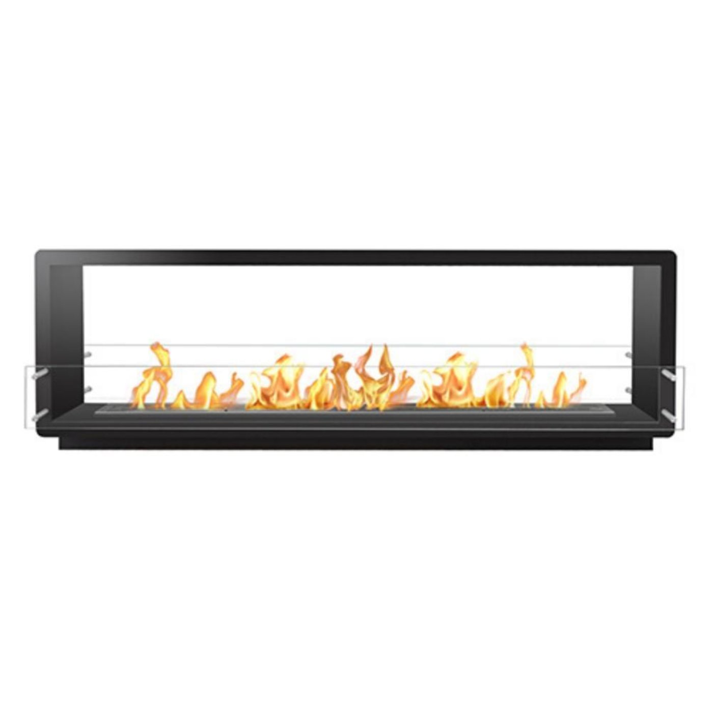 The Bio Flame 84-Inch Firebox DS Ethanol Fireplace SKU FB-DS-84-60M-Silver-Spacer