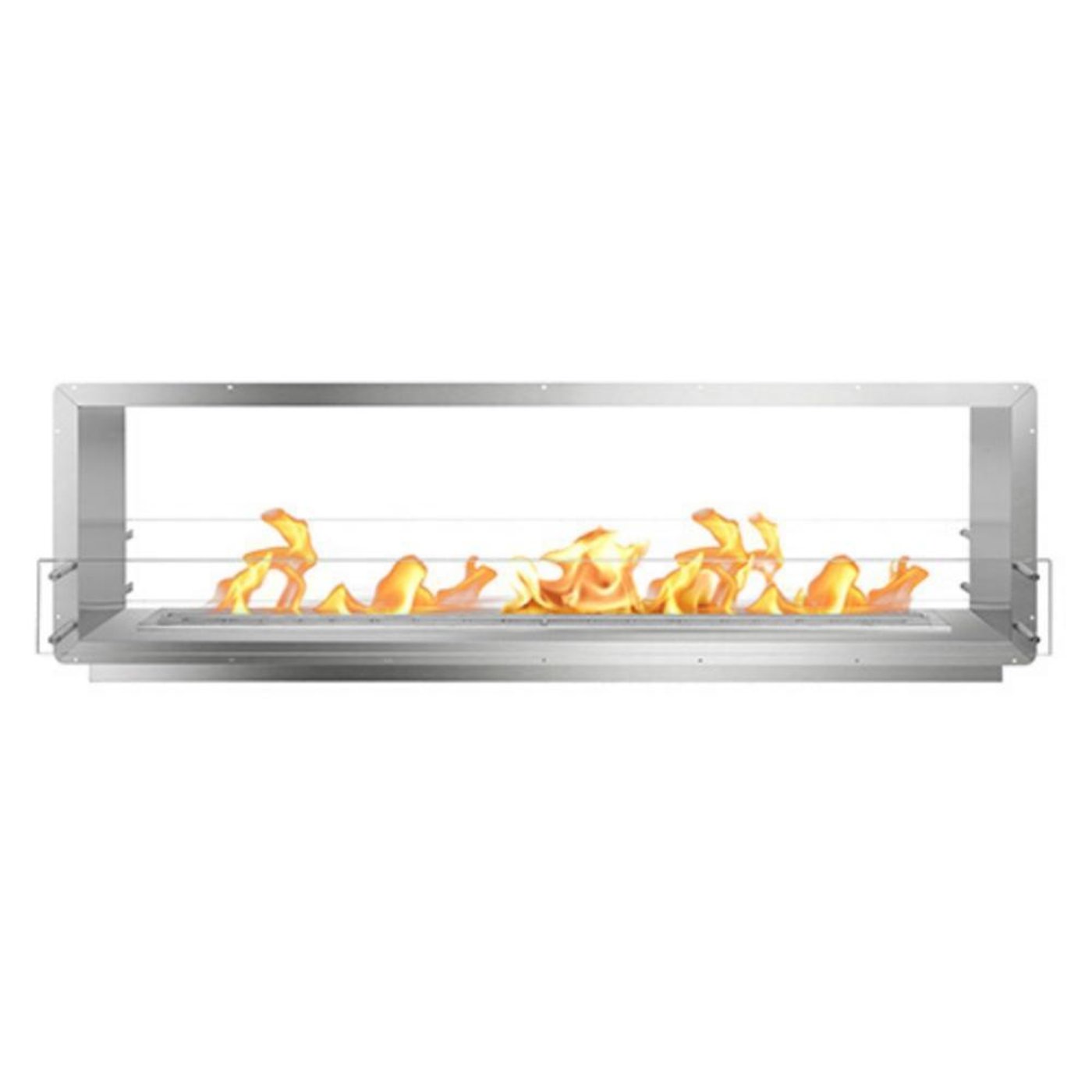 The Bio Flame 84-Inch Firebox DS Ethanol Fireplace SKU FB-DS-84-60M-Silver-Spacer