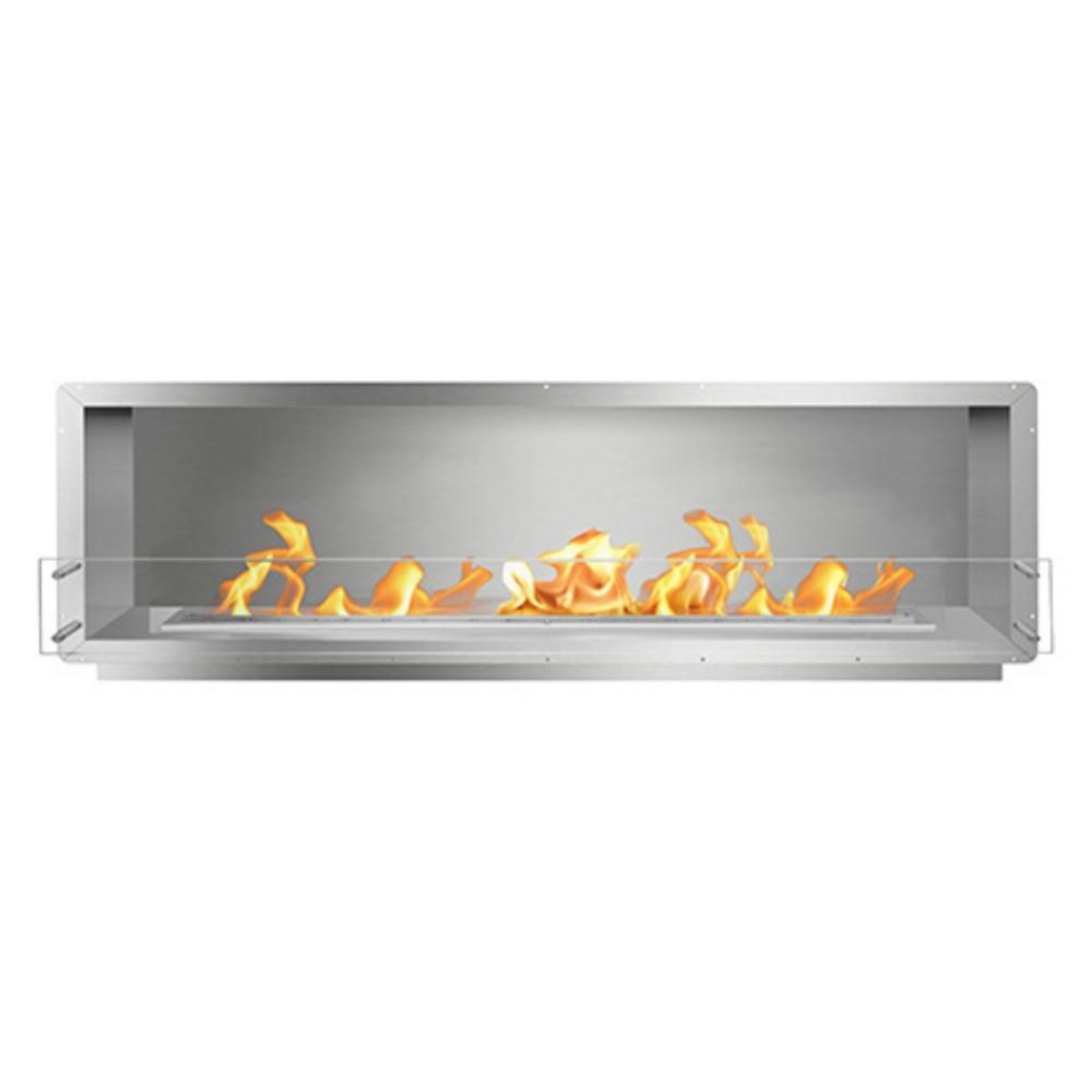 The Bio Flame 84-Inch Firebox SS Ethanol Fireplace SKU FB-SS-84-60M-Silver-Spacer