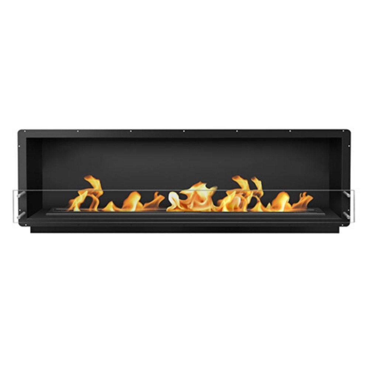 The Bio Flame 84-Inch Smart Firebox SS Ethanol Fireplace SKU FB-SS-84-60RC-Silver-Spacer