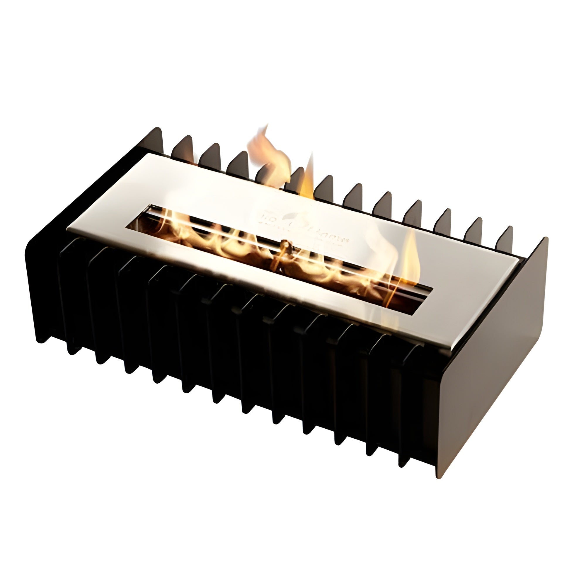 The Bio Flame Fireplace 13-Inch Ethanol Burner w/ Grate Grate-13-Silver
