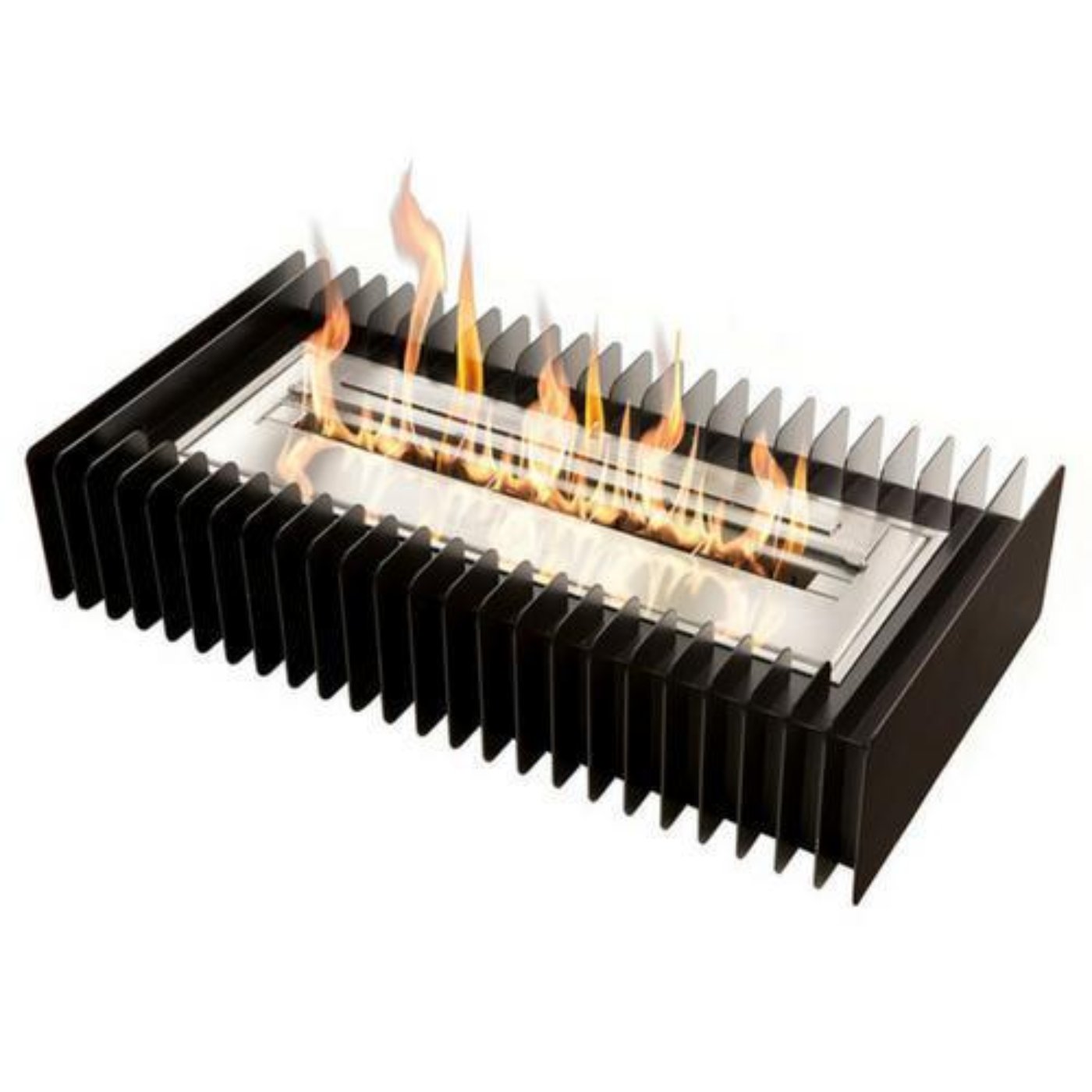 The Bio Flame Fireplace 24-Inch Ethanol Burner w/ Grate SKU Grate-24-Silver