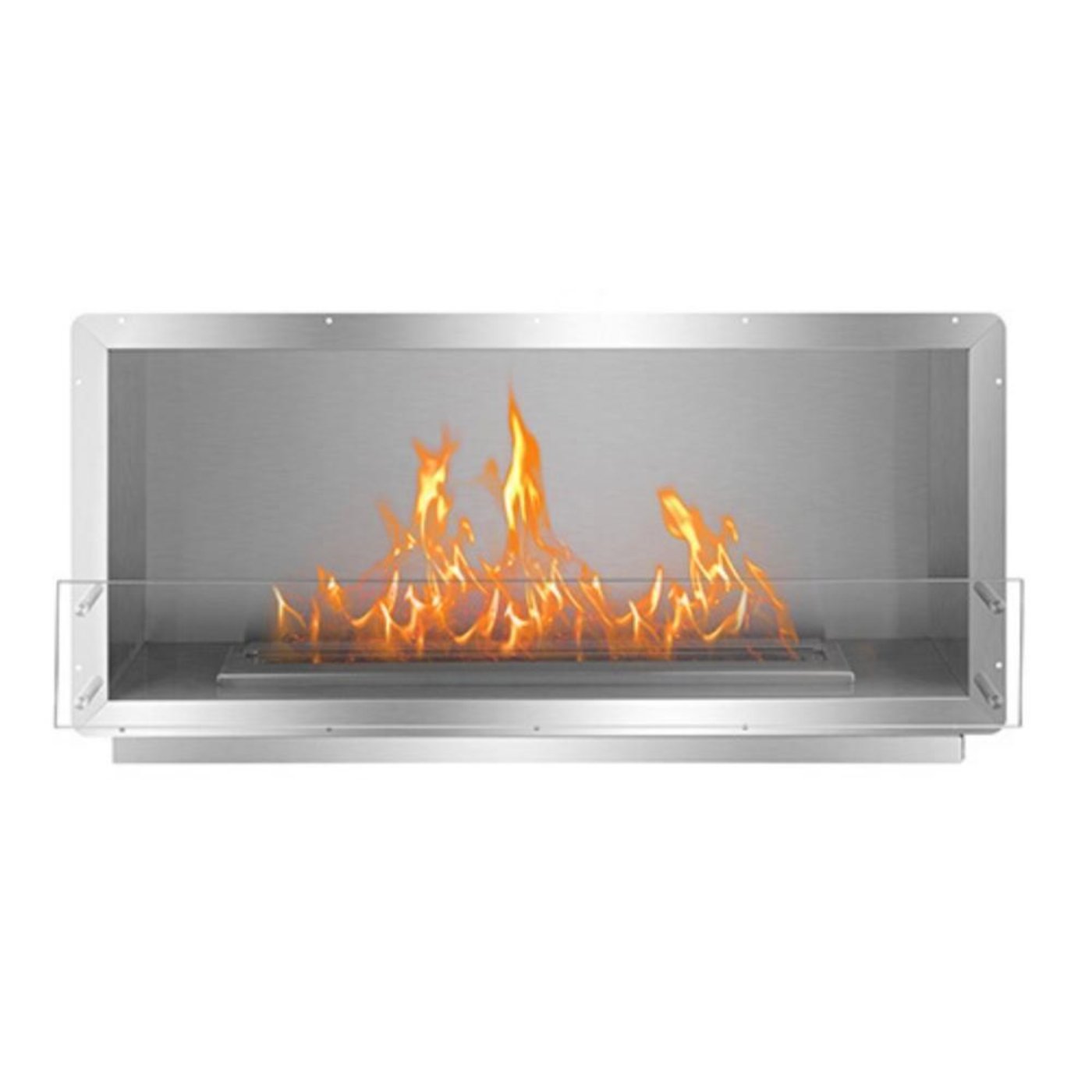 The Bio Flame XL Firebox SS 53-Inch Ethanol Fireplace SKU FB-SS-XL-38M-Silver-Spacer