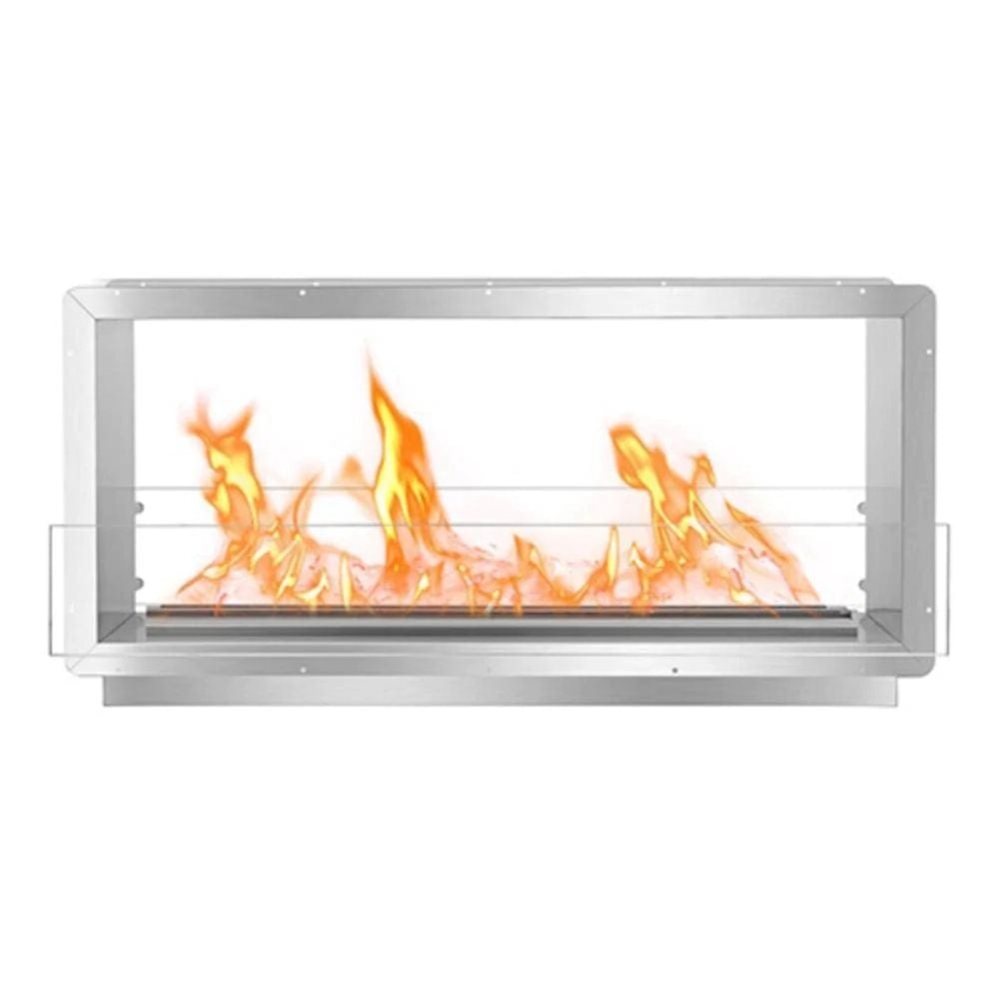 The Bio Flame XL Firebox DS 53-Inch Ethanol Fireplace SKU FB-DS-XL-38M-Silver-Spacer